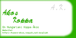 akos koppa business card