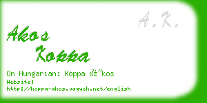 akos koppa business card